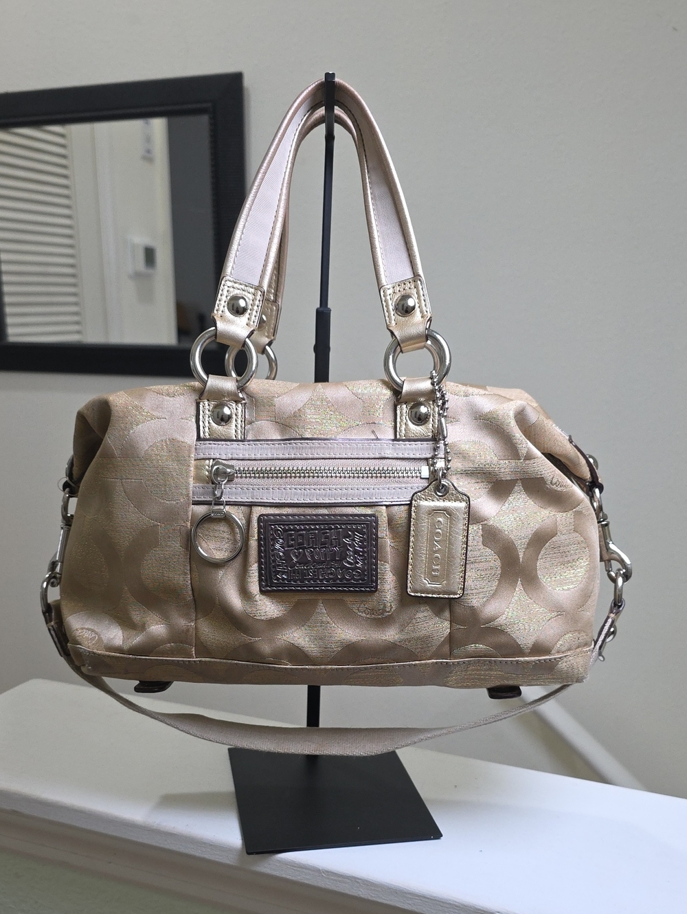 Coach 15863 Poppy Opt Art Satchel in Gold Lurex 2010 GUC